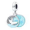 Diy Jewelry Accessories Dolphin Seahorse Charm Beads 925 Silver White Copper Plated Dripping Oil Style