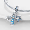 Diy Jewelry Accessories Dolphin Seahorse Charm Beads 925 Silver White Copper Plated Dripping Oil Style