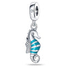 Diy Jewelry Accessories Dolphin Seahorse Charm Beads 925 Silver White Copper Plated Dripping Oil Style