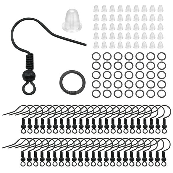 Diy Jewelry Accessories Ear Hook Single Ring Earplug Set 4mm Single Ring + Large Ear Hook +4mm Small Ear Plug 100