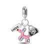 Diy Jewelry Accessories Flamingo Sunflower Pendant Beads Bracelet Copper Silver Plated Dripping Oil