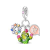 Diy Jewelry Accessories Flamingo Sunflower Pendant Beads Bracelet Copper Silver Plated Dripping Oil