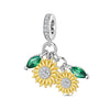 Diy Jewelry Accessories Flamingo Sunflower Pendant Beads Bracelet Copper Silver Plated Dripping Oil