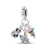 Diy Jewelry Accessories Flamingo Sunflower Pendant Beads Bracelet Copper Silver Plated Dripping Oil