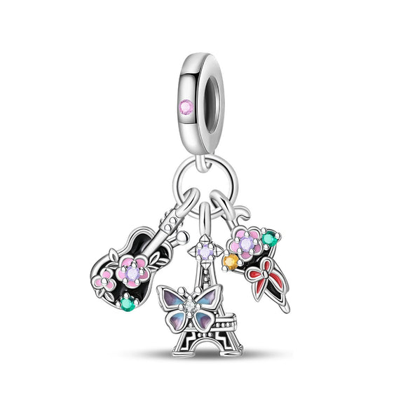 Diy Jewelry Accessories Flamingo Sunflower Pendant Beads Bracelet Copper Silver Plated Dripping Oil