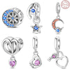 Diy Jewelry Accessories Love Star Moon Beads Pendant In S925 Sterling Silver With Dripping Oil Design
