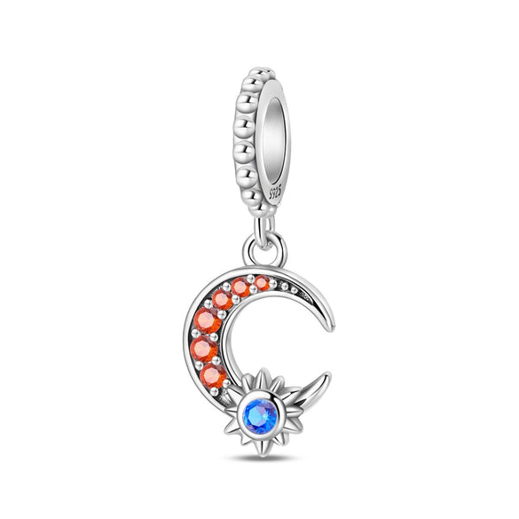 Diy Jewelry Accessories Love Star Moon Beads Pendant In S925 Sterling Silver With Dripping Oil Design