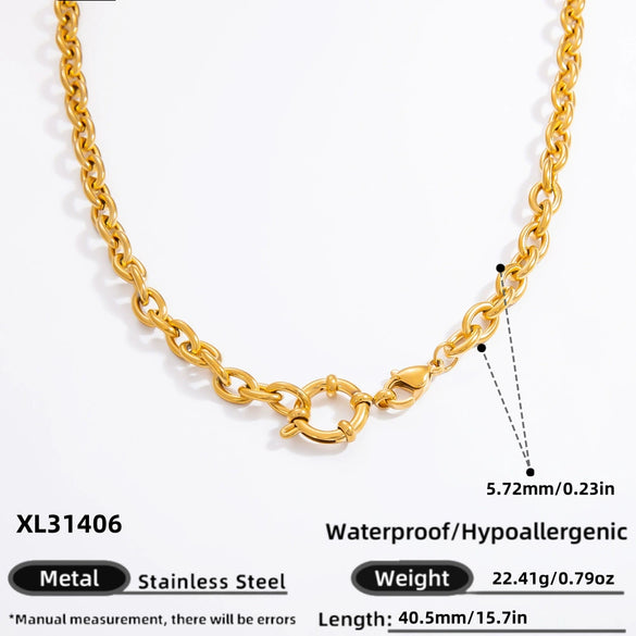 Diy Jewelry Accessories Necklace Pendant Stainless Steel Electroplating 18K Gold Sweet Geometric Style