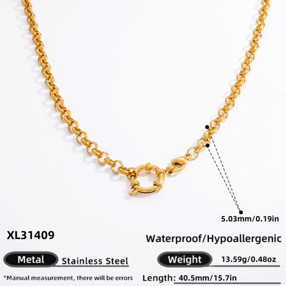 Diy Jewelry Accessories Necklace Pendant Stainless Steel Electroplating 18K Gold Sweet Geometric Style