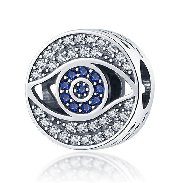 Diy Jewelry Accessories Pendant Beads 925 Silver White Copper Plated Devil's Eye Dripping Oil Design