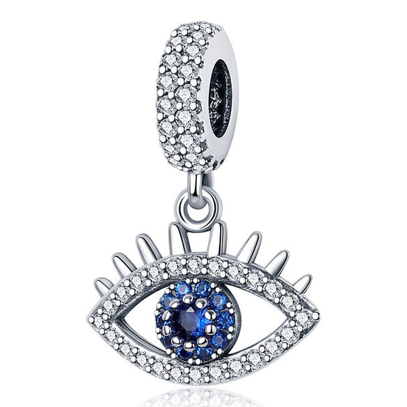 Diy Jewelry Accessories Pendant Beads 925 Silver White Copper Plated Devil's Eye Dripping Oil Design