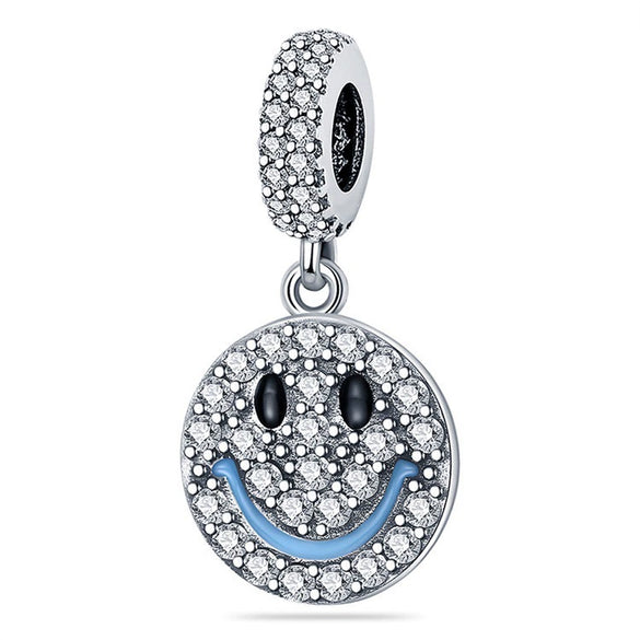 Diy Jewelry Accessories Pendant Beads 925 Silver White Copper Plated Devil's Eye Dripping Oil Design