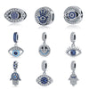 Diy Jewelry Accessories Pendant Beads 925 Silver White Copper Plated Devil's Eye Dripping Oil Design