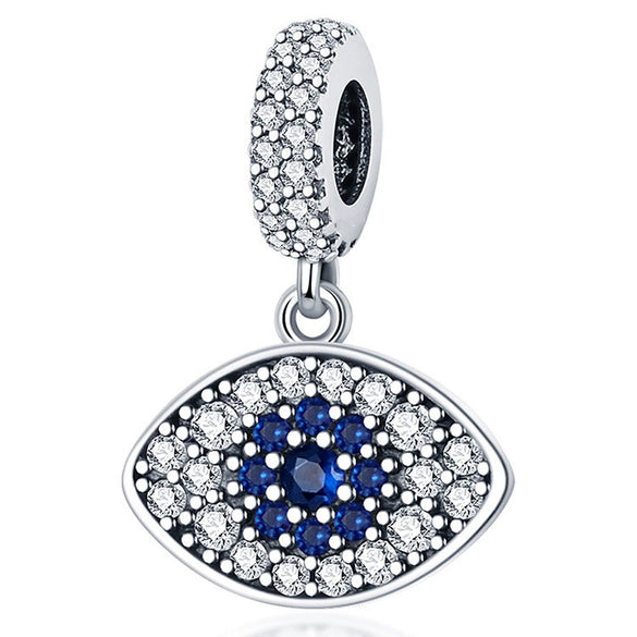 Diy Jewelry Accessories Pendant Beads 925 Silver White Copper Plated Devil's Eye Dripping Oil Design