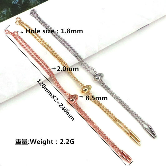 Diy Jewelry Accessories Pushpull Adjustable Bracelet Copper Electroplating Unisex Semifinished Basic Chain Jewelry