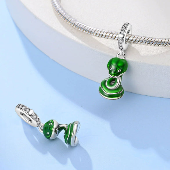 Diy Jewelry Accessories Rose Spirit Snake Pendant Beads Silver Plated Dripping Oil