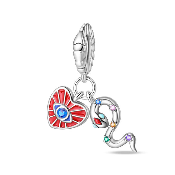 Diy Jewelry Accessories Rose Spirit Snake Pendant Beads Silver Plated Dripping Oil