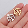 Diy Jewelry Accessories Round Hollow Life Tree Pendant Stainless Steel Mirror Polished