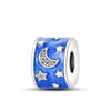 Diy Jewelry Accessories 925 Silver Pendant With Star And Moon Pattern White Copper Plated Dripping Oil Treatment