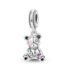 Diy Jewelry Accessories Silver Plated Cute Pet Bear Pendant Beads With Dripping Oil Design