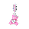Diy Jewelry Accessories Silver Plated Cute Pet Bear Pendant Beads With Dripping Oil Design