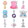 Diy Jewelry Accessories Silver Plated Cute Pet Bear Pendant Beads With Dripping Oil Design