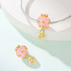 Diy Jewelry Accessories Silver Plated Cute Pet Bear Pendant Beads With Dripping Oil Design