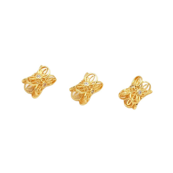Diy Jewelry Accessories Spacer Beads Copper Electroplated 18K Real Gold Zircon For Bracelet Necklace