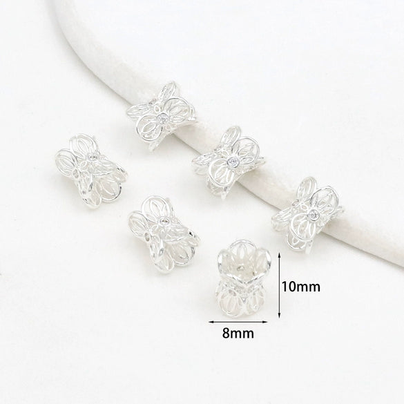 Diy Jewelry Accessories Spacer Beads Copper Electroplated 18K Real Gold Zircon For Bracelet Necklace
