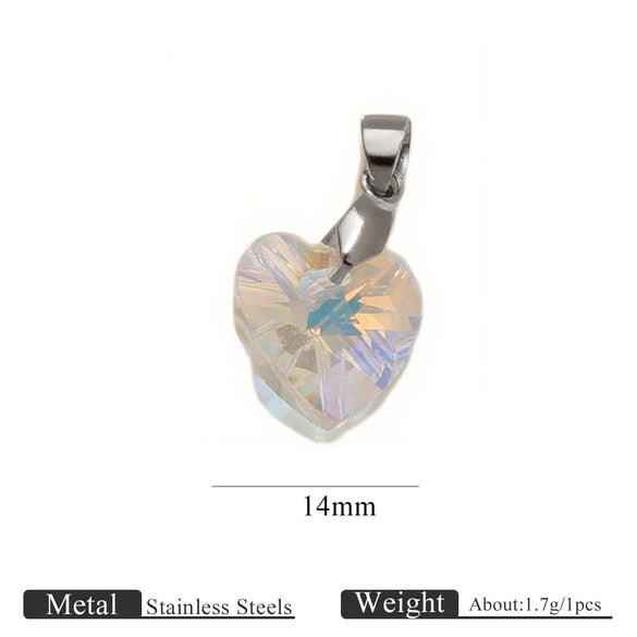 Diy Jewelry Accessories Stainless Steel Crystal Pendant With Starfish Fivepointed Star Heartshaped Electroplated
