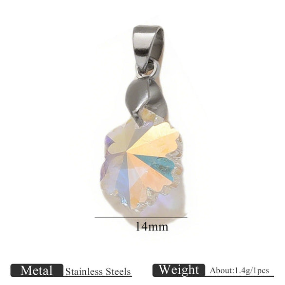 Diy Jewelry Accessories Stainless Steel Crystal Pendant With Starfish Fivepointed Star Heartshaped Electroplated