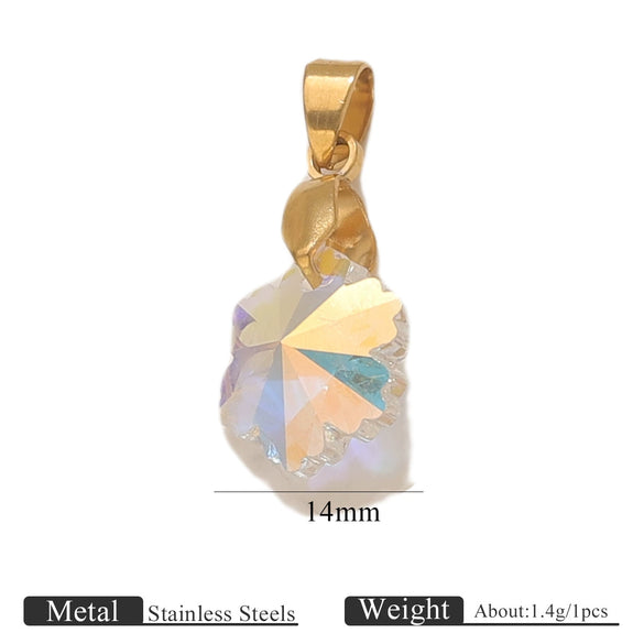 Diy Jewelry Accessories Stainless Steel Crystal Pendant With Starfish Fivepointed Star Heartshaped Electroplated