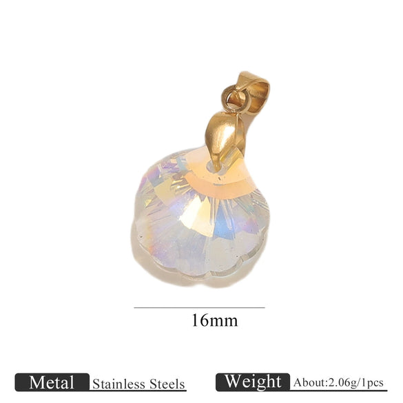 Diy Jewelry Accessories Stainless Steel Crystal Pendant With Starfish Fivepointed Star Heartshaped Electroplated
