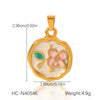 Diy Jewelry Accessories Stainless Steel Marine Life Oil Dripping Pendant With Pearl Flower