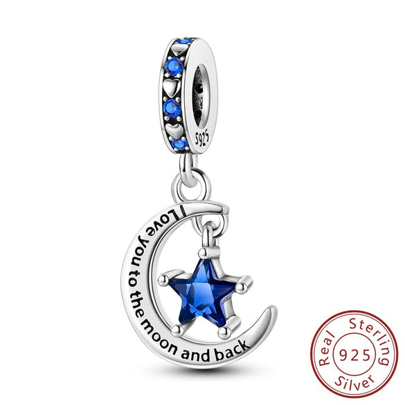 Diy Jewelry Accessories 925 Sterling Silver Beads With Stars And Moon Charm And Dripping Oil Design