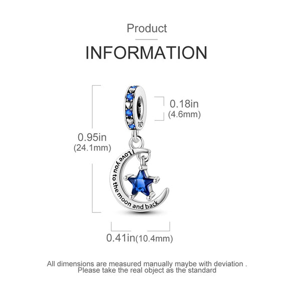 Diy Jewelry Accessories 925 Sterling Silver Beads With Stars And Moon Charm And Dripping Oil Design