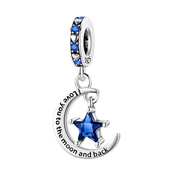 Diy Jewelry Accessories 925 Sterling Silver Beads With Stars And Moon Charm And Dripping Oil Design