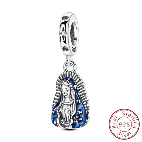 Diy Jewelry Accessories 925 Sterling Silver Charm Virgin Bow Feather Bead Pendant Bracelet Necklace With Dripping Oil Design And Animal Style