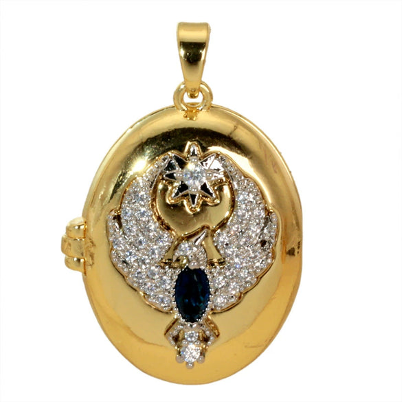 Diy Jewelry Accessories Women's Copper Photo Album Necklace Pendant Inlaid Gold With Crown Heart Shape And Cartoon Characters Electroplated