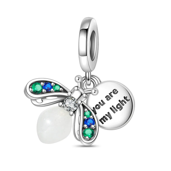 Diy Jewelry Beads Bracelet Copper Plated 925 Silver Luminous Chameleon Firefly Style With Dripping Oil Treatment