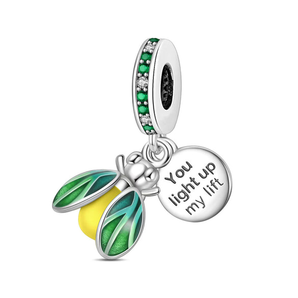 Diy Jewelry Beads Bracelet Copper Plated 925 Silver Luminous Chameleon Firefly Style With Dripping Oil Treatment