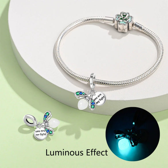Diy Jewelry Beads Bracelet Copper Plated 925 Silver Luminous Chameleon Firefly Style With Dripping Oil Treatment