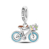 Diy Jewelry Bracelet Accessories Airplane Bicycle Bow Ballet Charm Copper Silver Plated Dripping Oil
