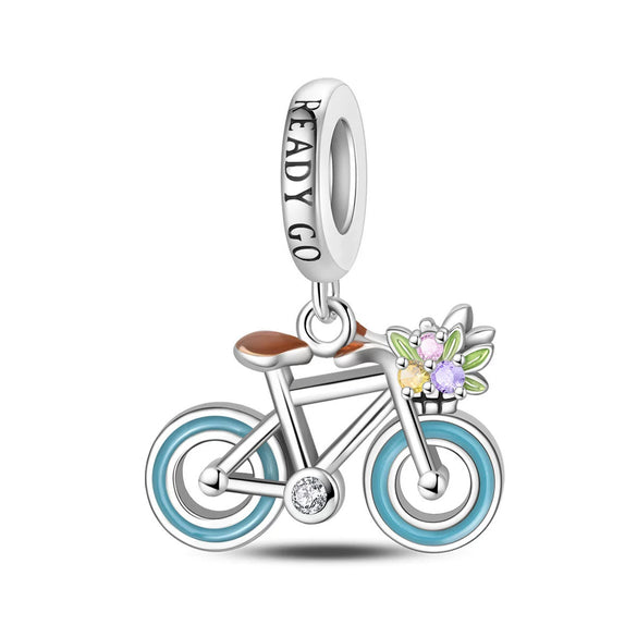Diy Jewelry Bracelet Accessories Airplane Bicycle Bow Ballet Charm Copper Silver Plated Dripping Oil