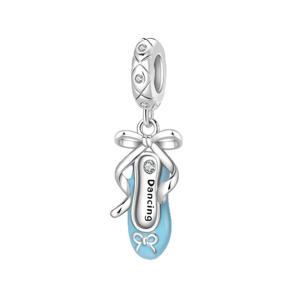Diy Jewelry Bracelet Accessories Airplane Bicycle Bow Ballet Charm Copper Silver Plated Dripping Oil