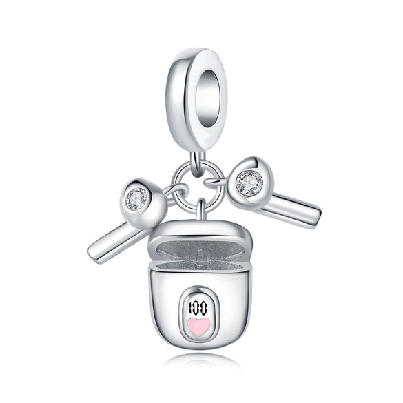Diy Jewelry Bracelet Accessories Bluetooth Headset Coffee Beer Guitar Charm Hanging Beads Silver Plated Dripping Oil