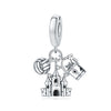 Diy Jewelry Bracelet Accessories Bluetooth Headset Coffee Beer Guitar Charm Hanging Beads Silver Plated Dripping Oil