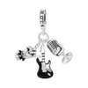 Diy Jewelry Bracelet Accessories Bluetooth Headset Coffee Beer Guitar Charm Hanging Beads Silver Plated Dripping Oil