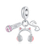 Diy Jewelry Bracelet Accessories Bluetooth Headset Coffee Beer Guitar Charm Hanging Beads Silver Plated Dripping Oil