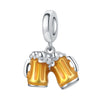 Diy Jewelry Bracelet Accessories Bluetooth Headset Coffee Beer Guitar Charm Hanging Beads Silver Plated Dripping Oil